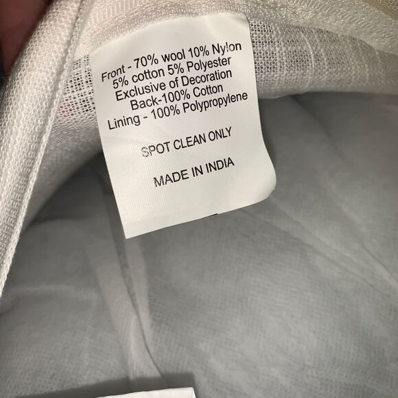 Real lambs wool diamante encrusted accent pillows cream gold 14 x 12 inches - Picture 10 of 10